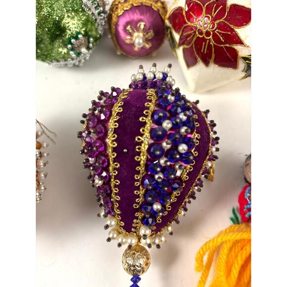 Bulk Lot of 16 Vtg Christmas Ornaments Handcrafted Pushpin Balls Wise Men Set - Picture 10 of 16